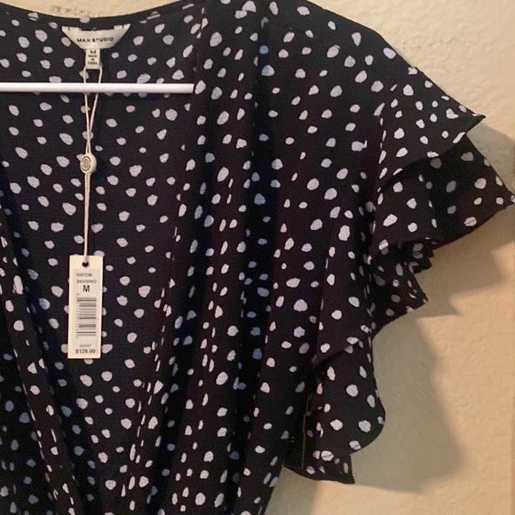 Max Studio Patterned Ruffle Wrap Midi Dress New with tags size M - Picture 14 of 16